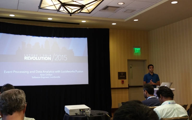 Kiran Chitturi discussing events processing in LucidWorks Fusion